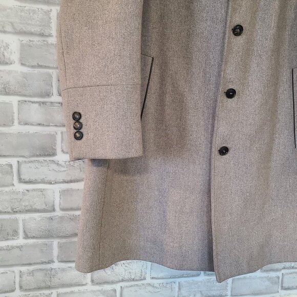 UWM Wool Cashmere Suede Leather Sherpa Mens Overcoat Italy Size 58 Quiet Luxury - Picture 11 of 12